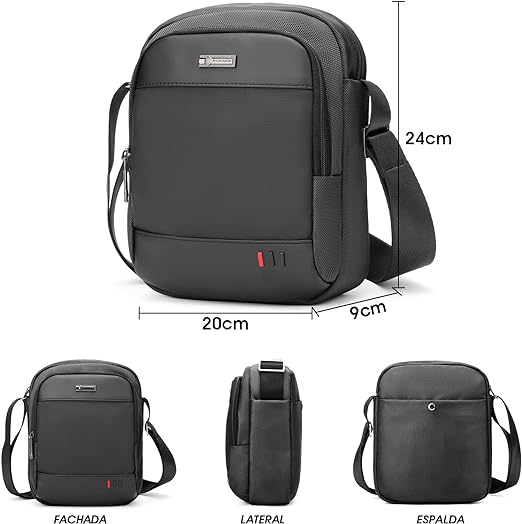 A Bolso Bandolera Hombre, ARCTIC HUNTER AH Bandolera Casual Cruzado para Hombre Resistente al Agua para Bolsa Mensajero para Casual Oficina Trabajo Negocio y Escuela.