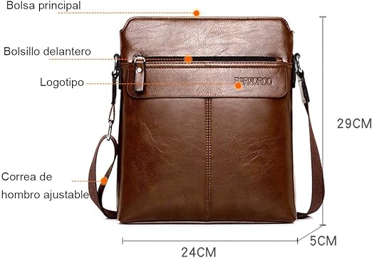 A Bolso de Mano de Cuero para Hombres, Bolsos de hombres, Maleta Para Oficina,Bolsos de hombro vintage para hombre, Bolso bandolera de lona para uso multiusos.