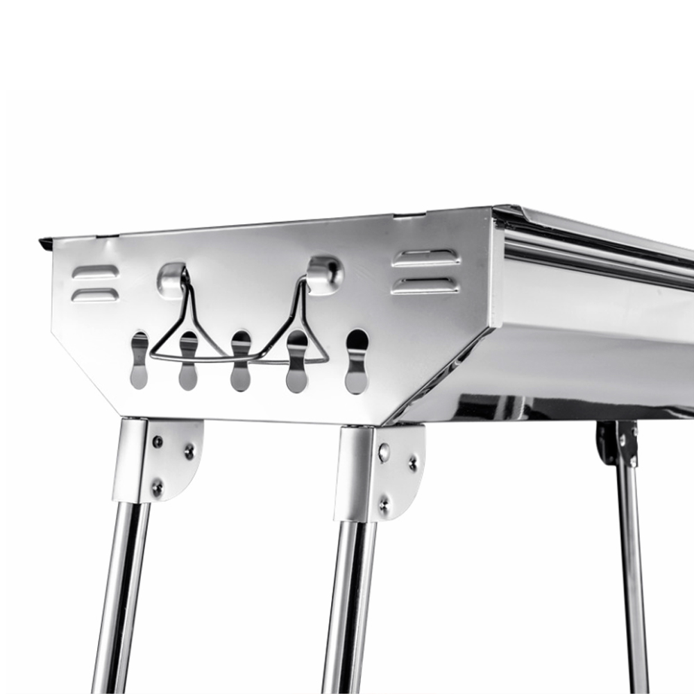 Ilios Innova Asador plegable de acero inoxidable, Parrilla Plegable, Asador Fácil de instalar al aire libre, Ideal para Camping, Asador para Carne Azada, Parrilla para Barbacoa