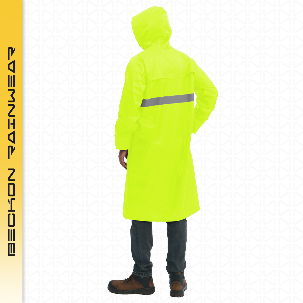 Impermeable gabardina largo para lluvias ligero premium unisex hombre mujer con reflejantes rainwear talla Extra Grande.