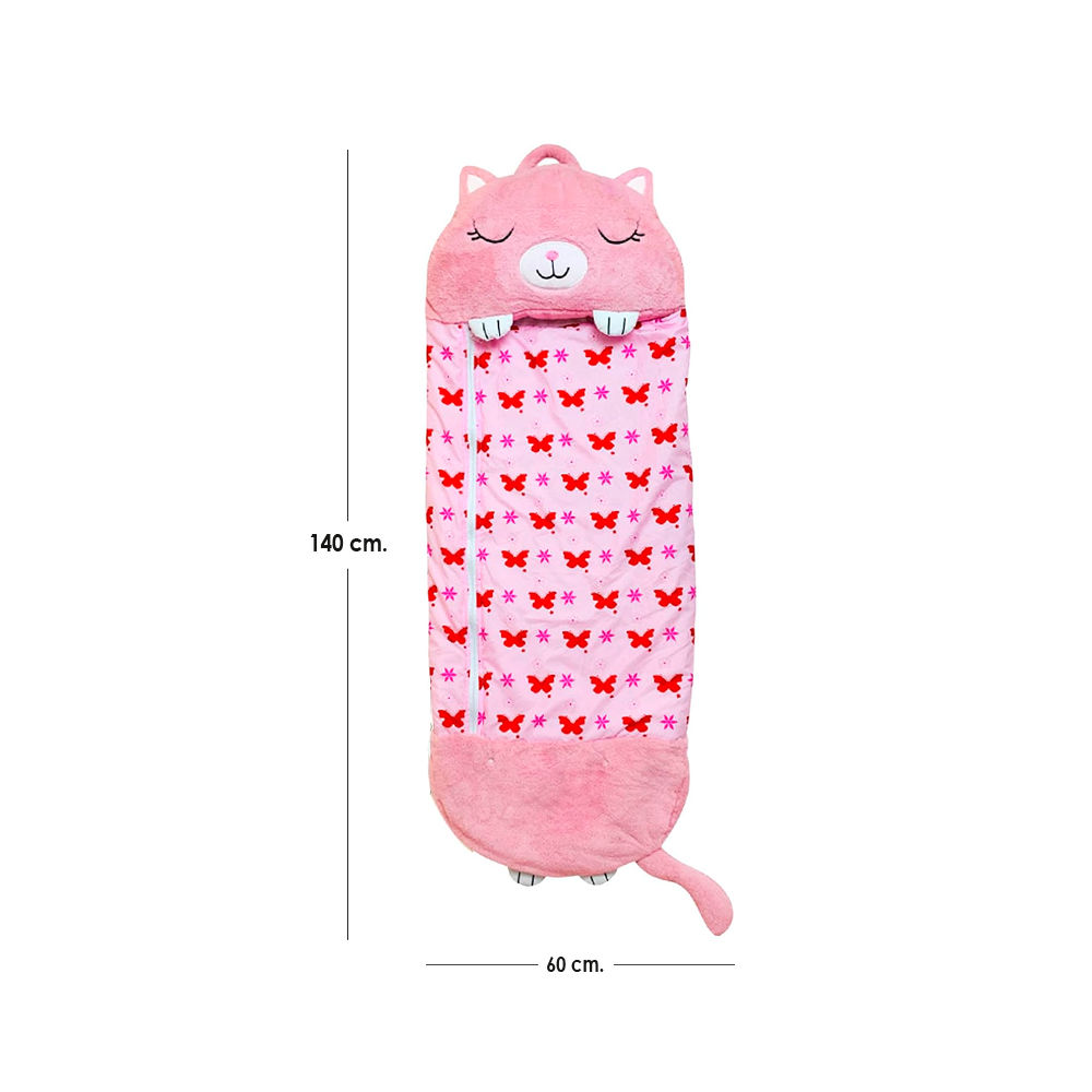 Ilios Innova Saco para Dormir Plegable y Almohada para niños 140 x 60 cm Divertido Saco de Dibujos Animados sensación Suave, Sleeping bag infantil. 