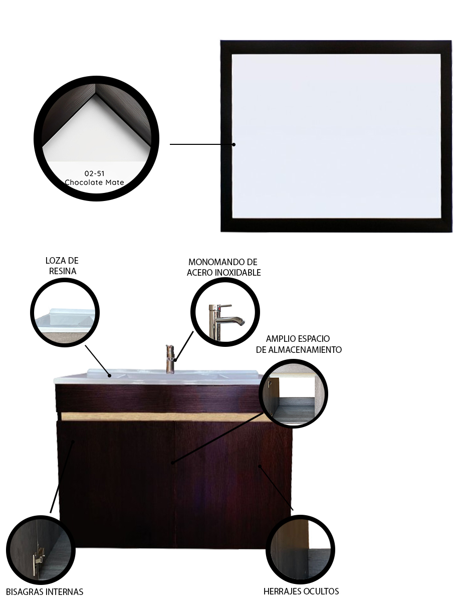 Gabinete Para Baño Con Espejo Decorativo Decomobil