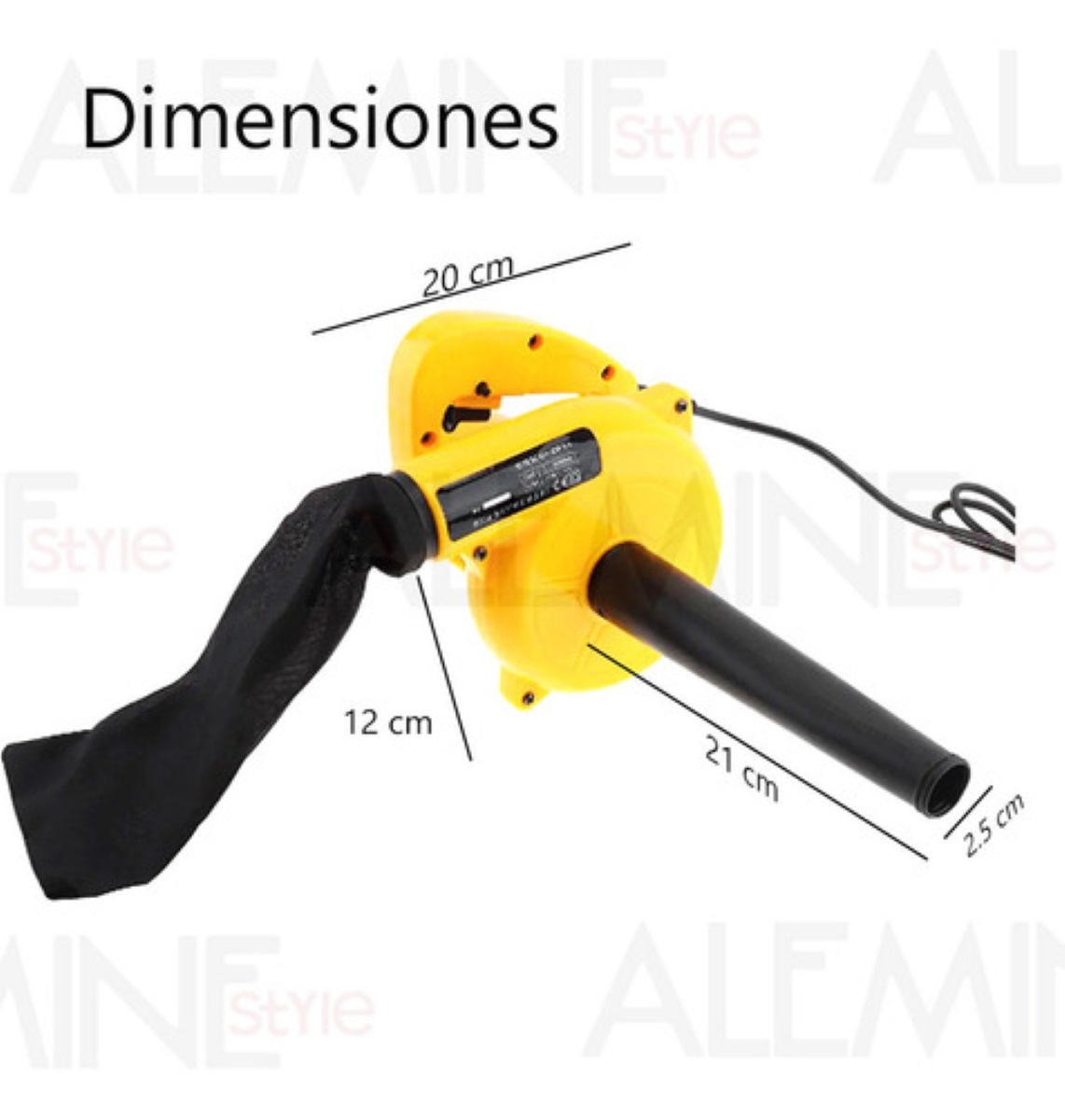 Sopladora Aspiradora De Aire Electrico Portatil 750w 110v Amarillo