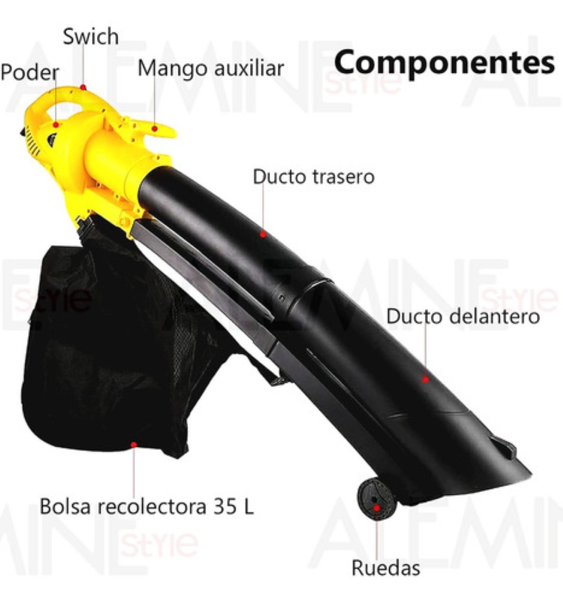 Sopladora Aspiradora Trituradora Electrica Bolsa Recolectora