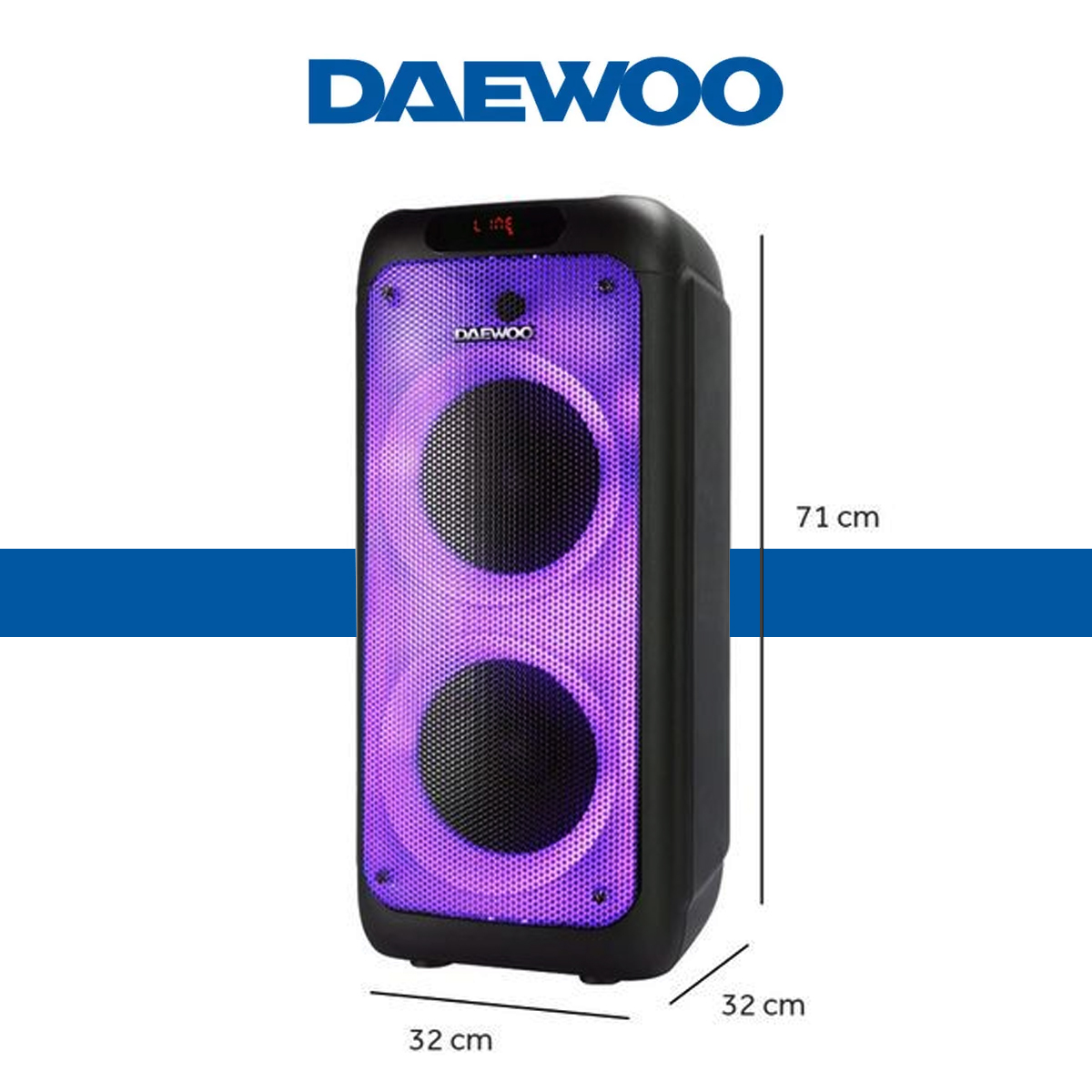 Daewoo Bocina Recargable Bluetooth 2x8" Party DW-2000