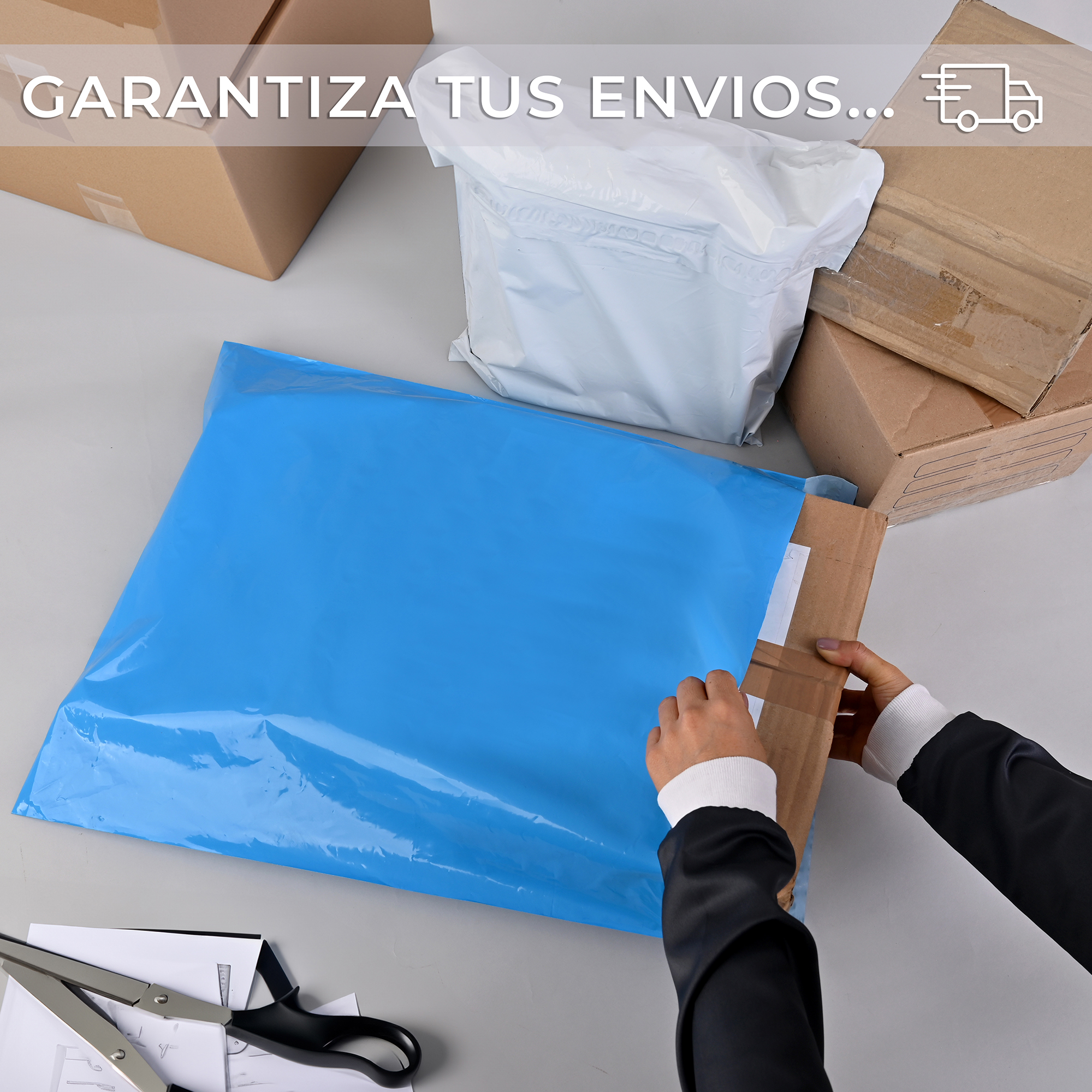Paquete de 100 Piezas Bolsa Sobre Para Paquetería 48 X 60 Cm Tamaño EXTRA GRANDE Envíos E-Commerce, Mensajería, Adhesivo, Poly Plástico Resistente, Impermeable MOD:A021.