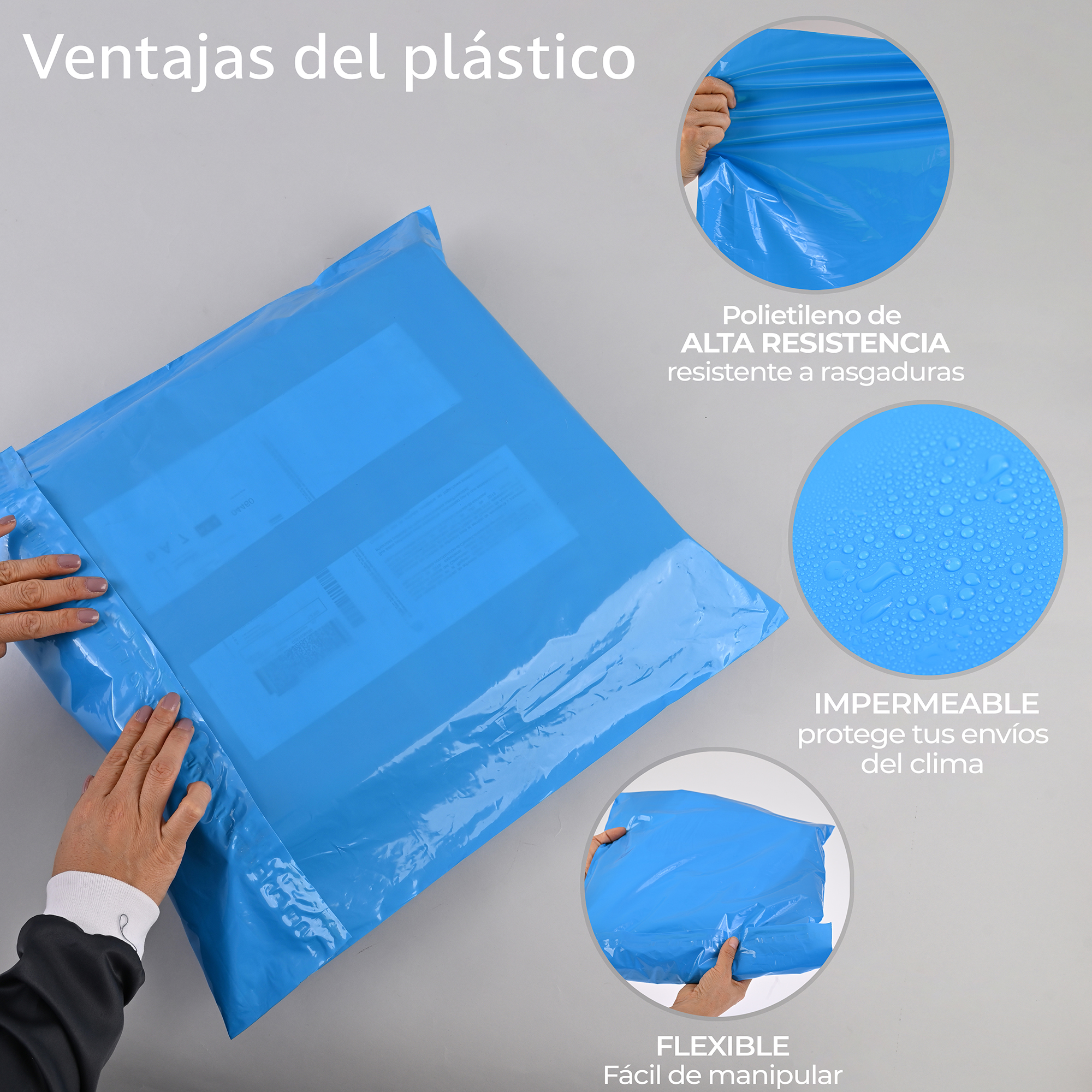 Paquete de 100 Piezas Bolsa Sobre Para Paquetería 48 X 60 Cm Tamaño EXTRA GRANDE Envíos E-Commerce, Mensajería, Adhesivo, Poly Plástico Resistente, Impermeable MOD:A021.