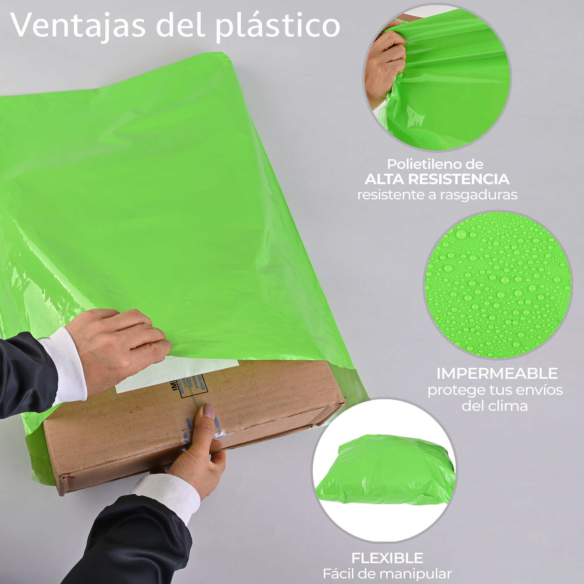Paquete de 100 Piezas Bolsa Sobre Para Paquetería 48 X 60 Cm Tamaño EXTRA GRANDE Envíos E-Commerce, Mensajería, Adhesivo, Poly Plástico Resistente, Impermeable MOD:A021.
