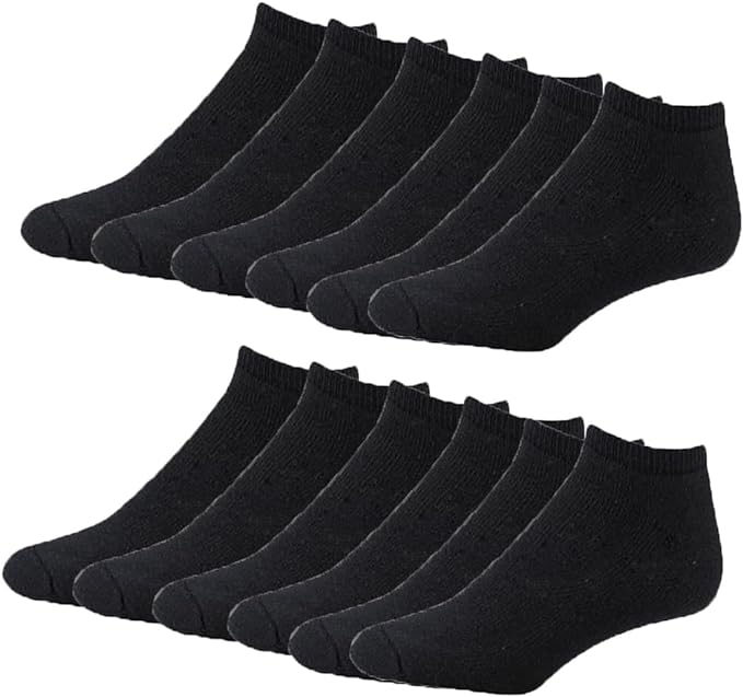 Calcetin para Hombre, Algodón,12 pares,Afelpado, Tines, Color Negro, Talla Única.