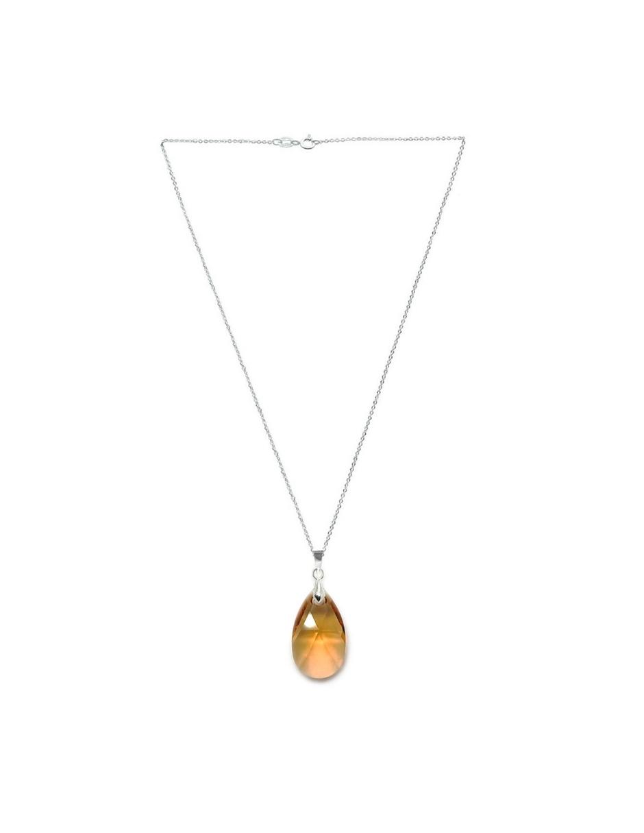 Collar y aretes color Amarillo Zvezda de plata .925 corte Leaves.