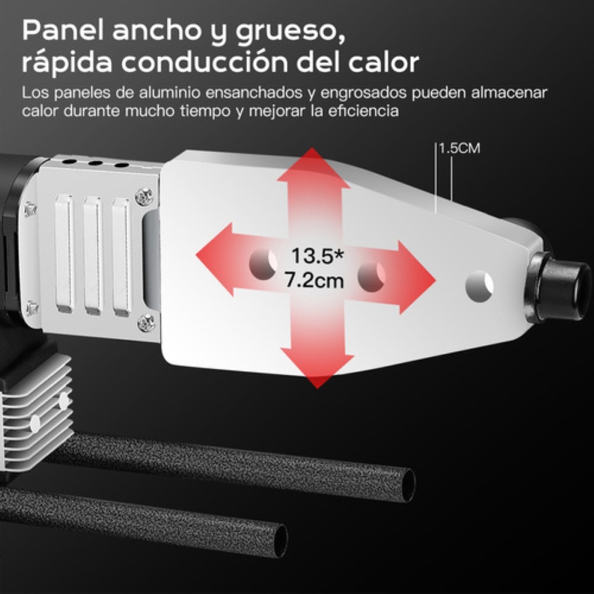 Termofusor Kit 1500w 0-380°c Digital Pantalla Dados+tijeras Negro