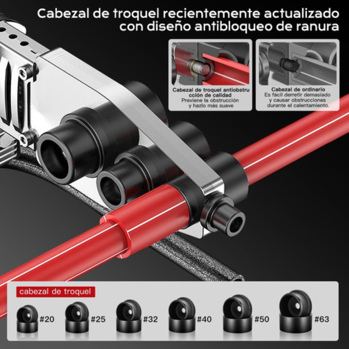 Termofusor Kit 1500w 0-380°c Digital Pantalla Dados+tijeras Negro