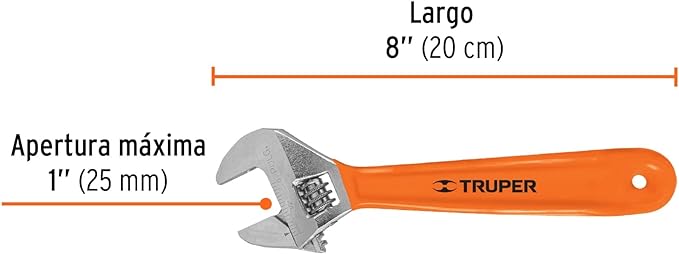Truper PET-8X, Perico, mango comfort grip, cromado 8".