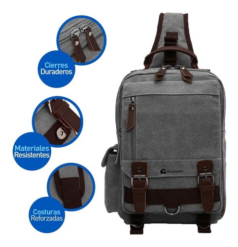Mochila cruzada Bluelander Mochila Cruzada de Broches color gris 15L 