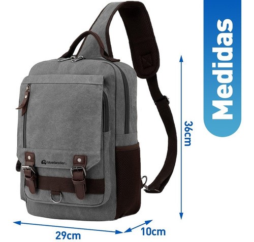 Mochila cruzada Bluelander Mochila Cruzada de Broches color gris 15L 