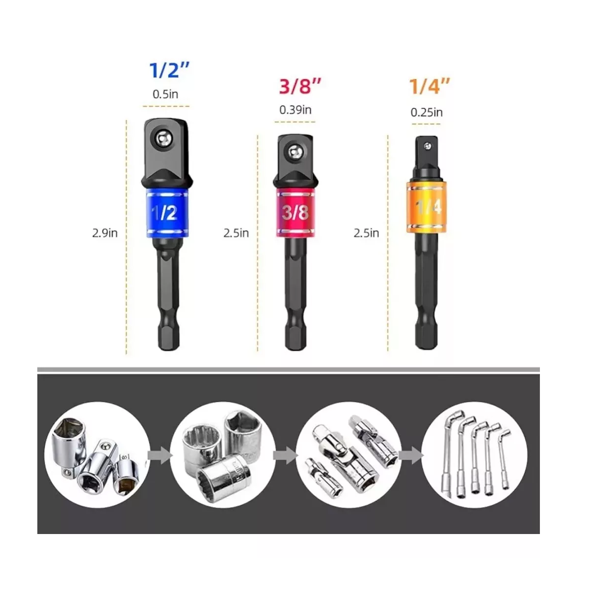 24pcs Kit De Adaptador De Taladro Eléctrico Con Angular 105° Negro.