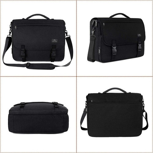 Maletin Portafolio Crossbody Para Laptop 15.6 Pulgada Hombre negro.