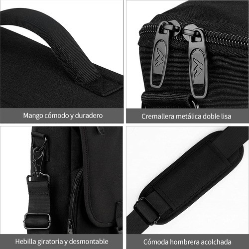 Maletin Portafolio Crossbody Para Laptop 15.6 Pulgada Hombre negro.