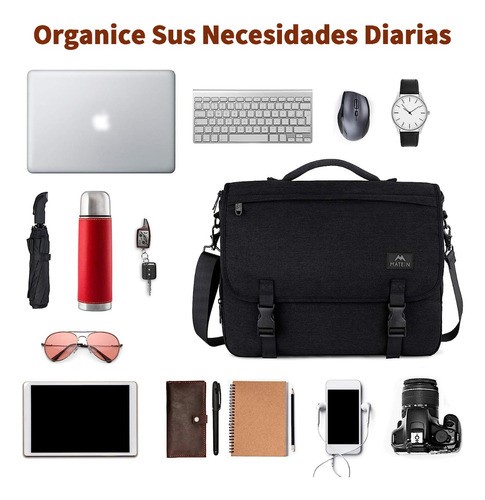 Maletin Portafolio Crossbody Para Laptop 15.6 Pulgada Hombre negro.
