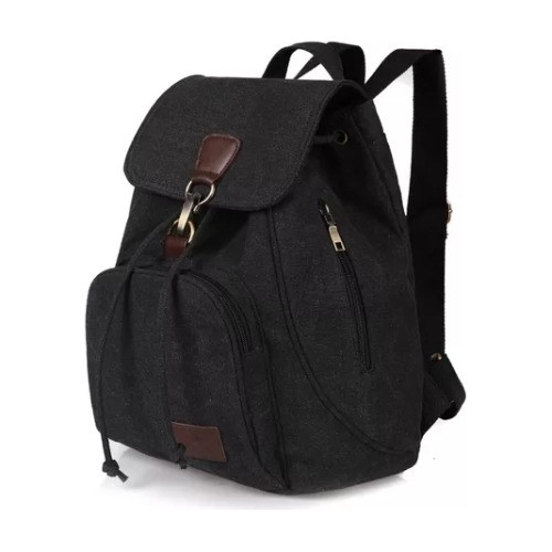 Mochila Escolar Antirrobo Para Mujer Mochila De Lona Se Adapta Una Laptop De 13 Pulgada Negro