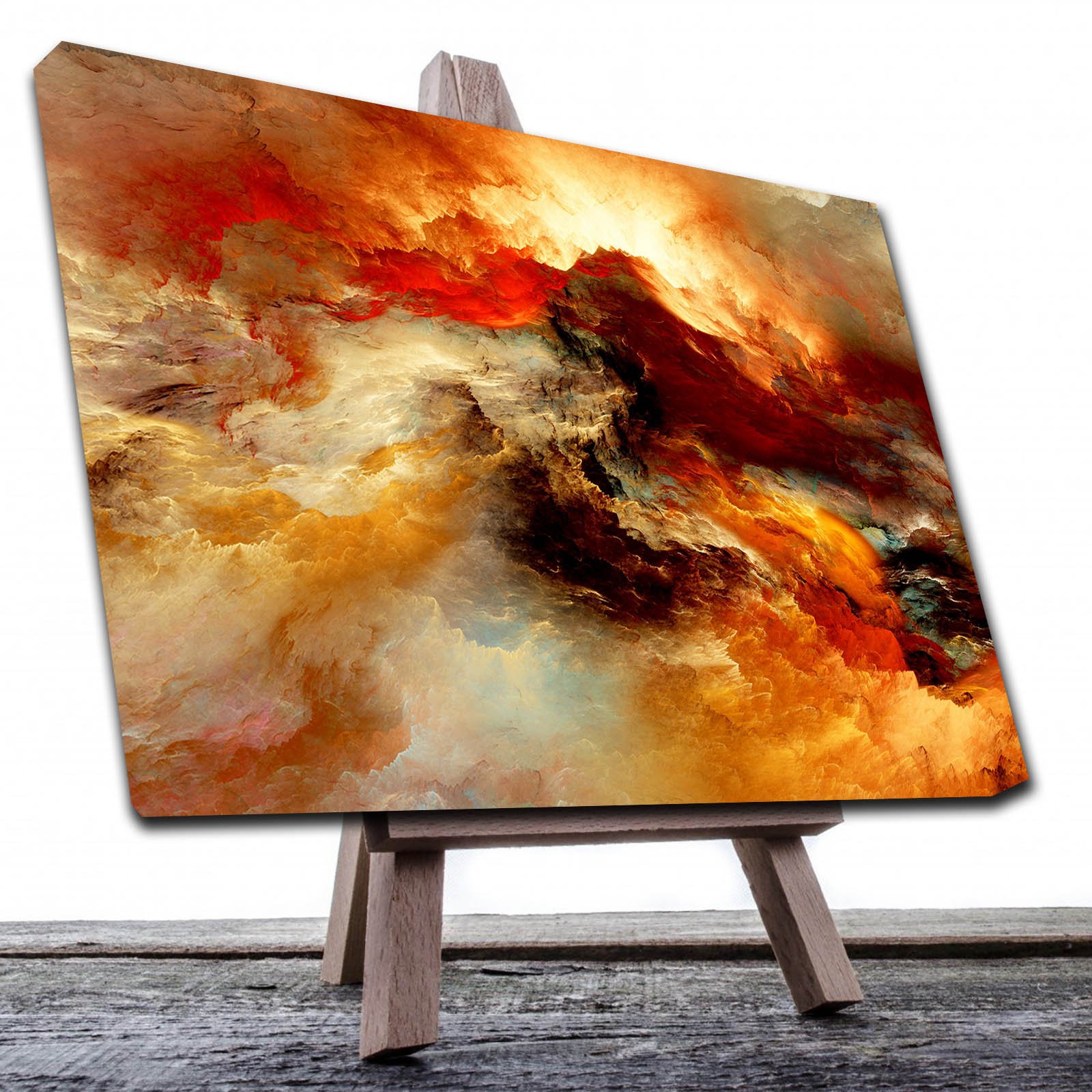 Cuadro Decorativo Canvas Paisaje Abstracto de colores cálidos de 120 X 60 cm.