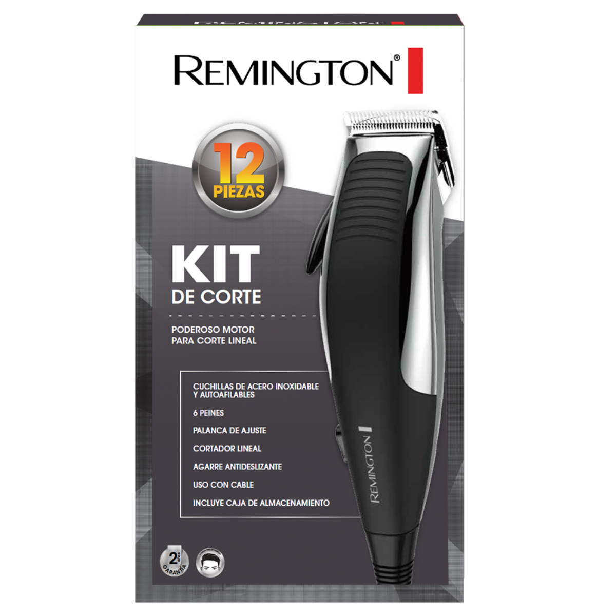 Kit Cortador De Cabello Remington HC1080-MB06-F de 12 Piezas Con Estuche.