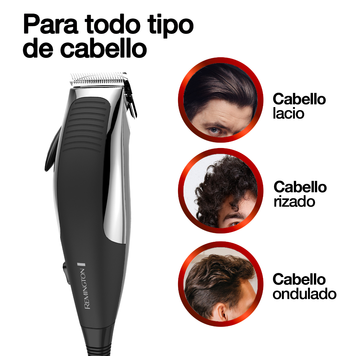 Kit Cortador De Cabello Remington HC1080-MB06-F de 12 Piezas Con Estuche.
