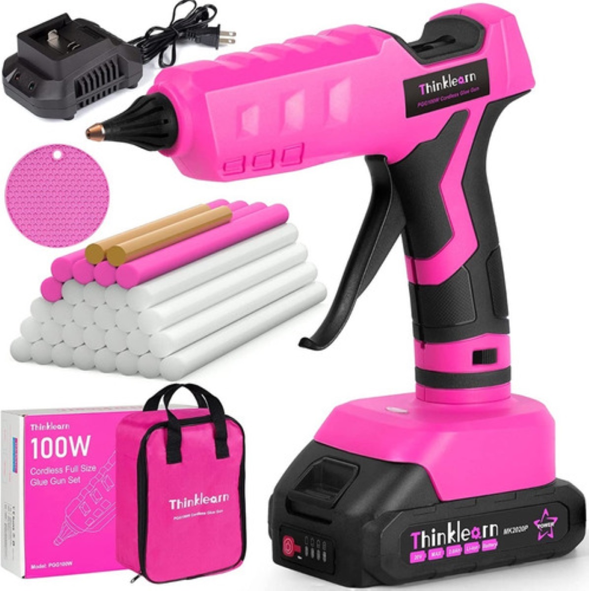 Pistola De Silicon Caliente Inalambrica 100w Con 26 Barras