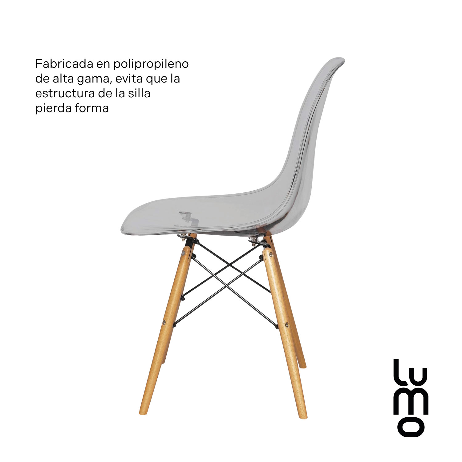 Set 4 Sillas Eames Modernas Minimalistas Acrílico Reforzado.