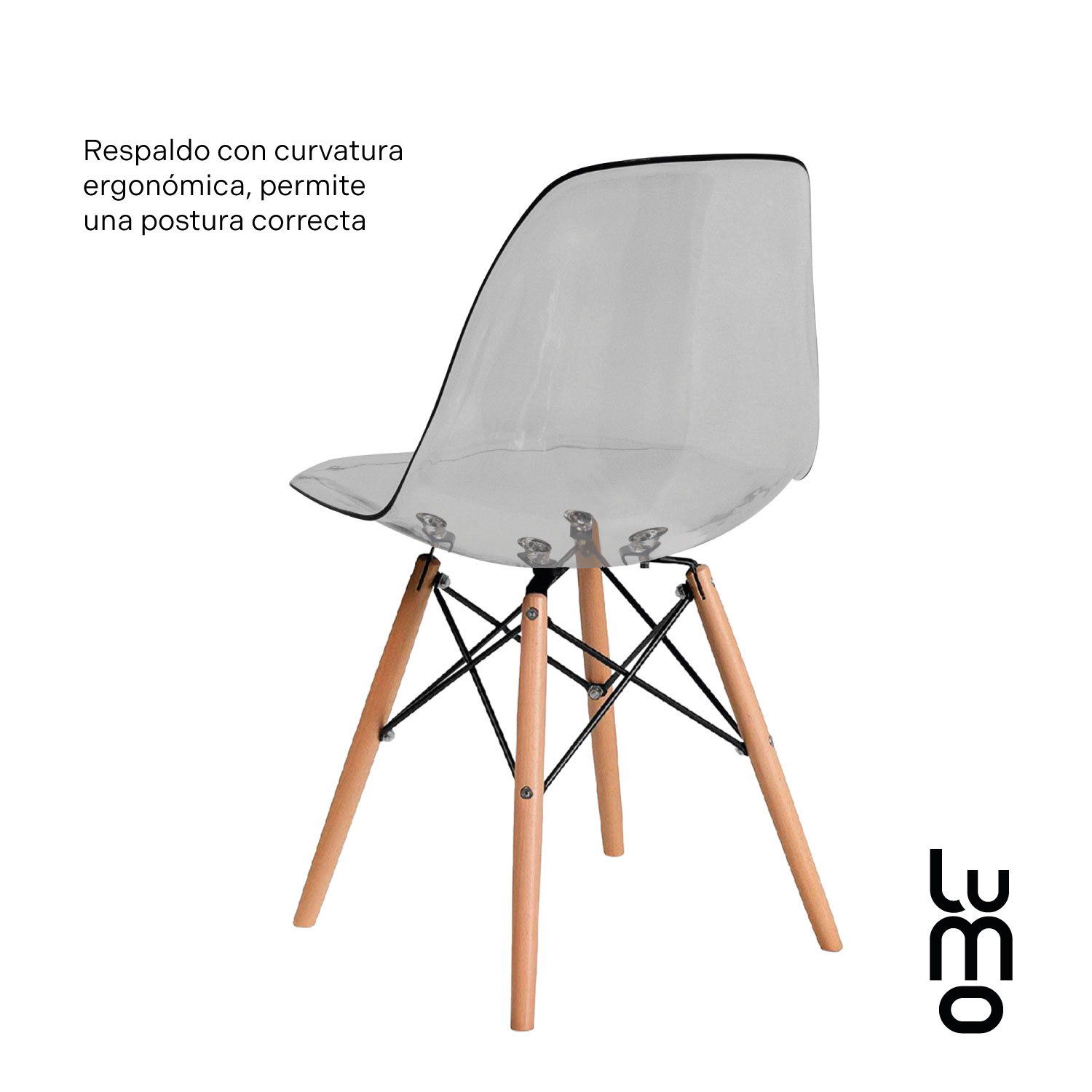 Set 4 Sillas Eames Modernas Minimalistas Acrílico Reforzado.