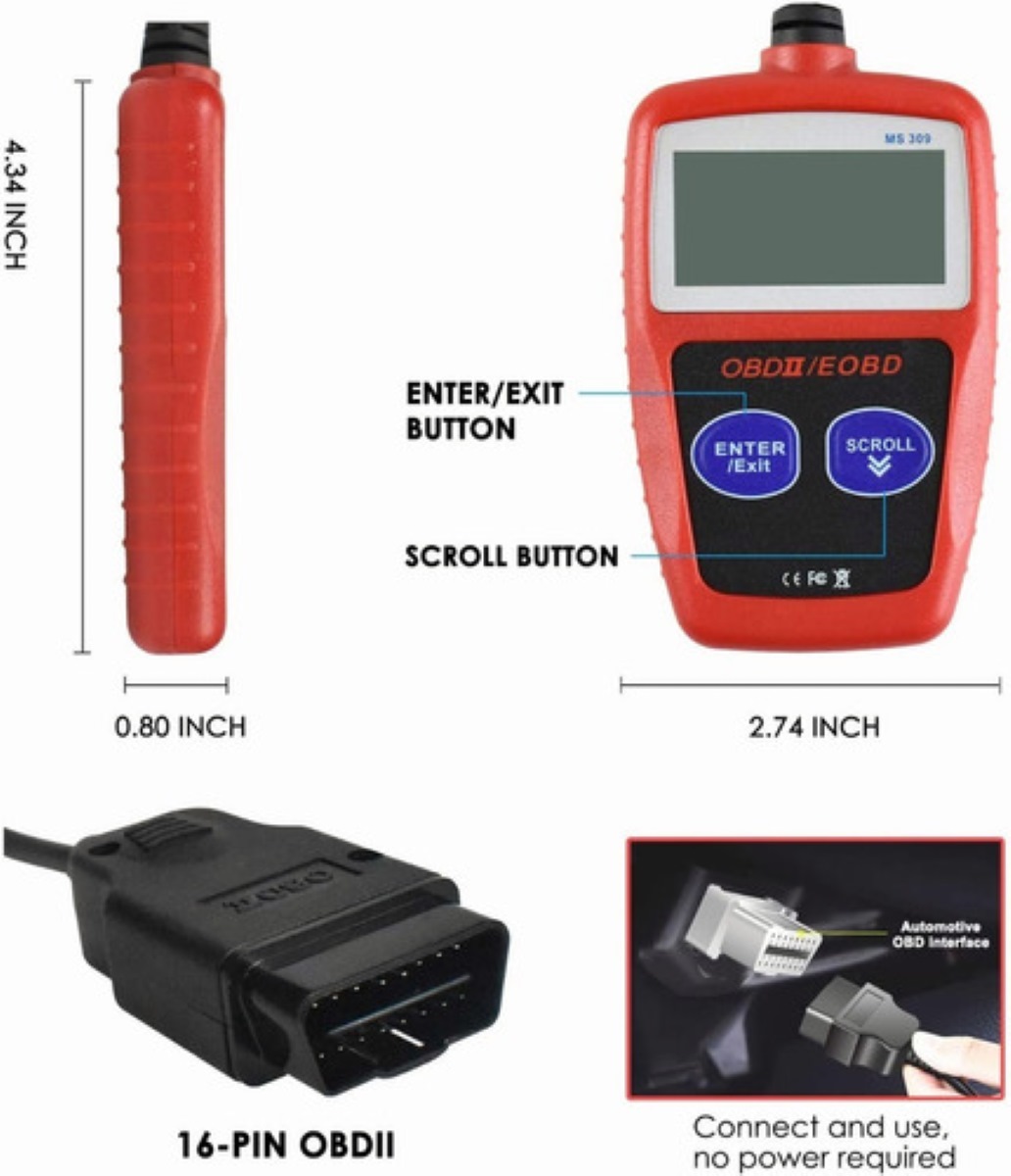 Escaner Automotriz Ms309 Obd2 Leer & Borrar Código De Falla
