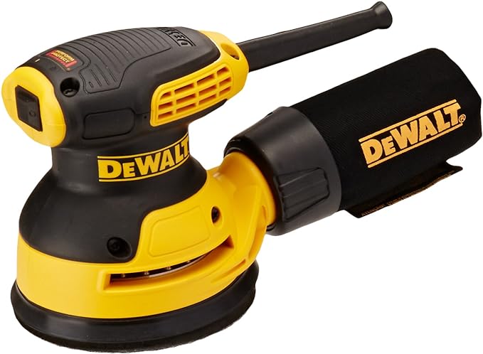 DEWALT DWE6421-B3 Lijadora Roto-Orbital 5 pulgadas, Amarillo.