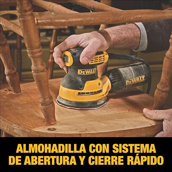 DEWALT DWE6421-B3 Lijadora Roto-Orbital 5 pulgadas, Amarillo.