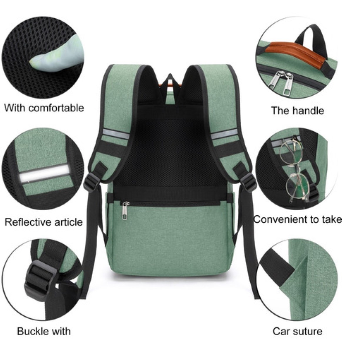 "Mochila Antirrobo Mochila Para Portátil Mochilas De Viaje Verde "