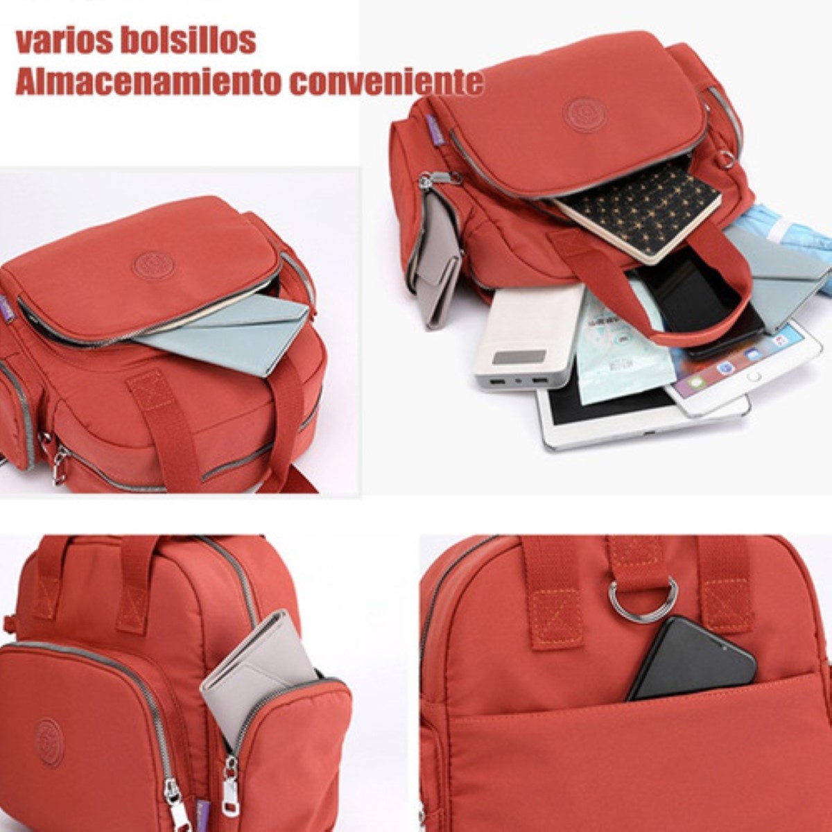 "Mochila De Moda Para Mujer Bolsas De Hombro Naranja ".
