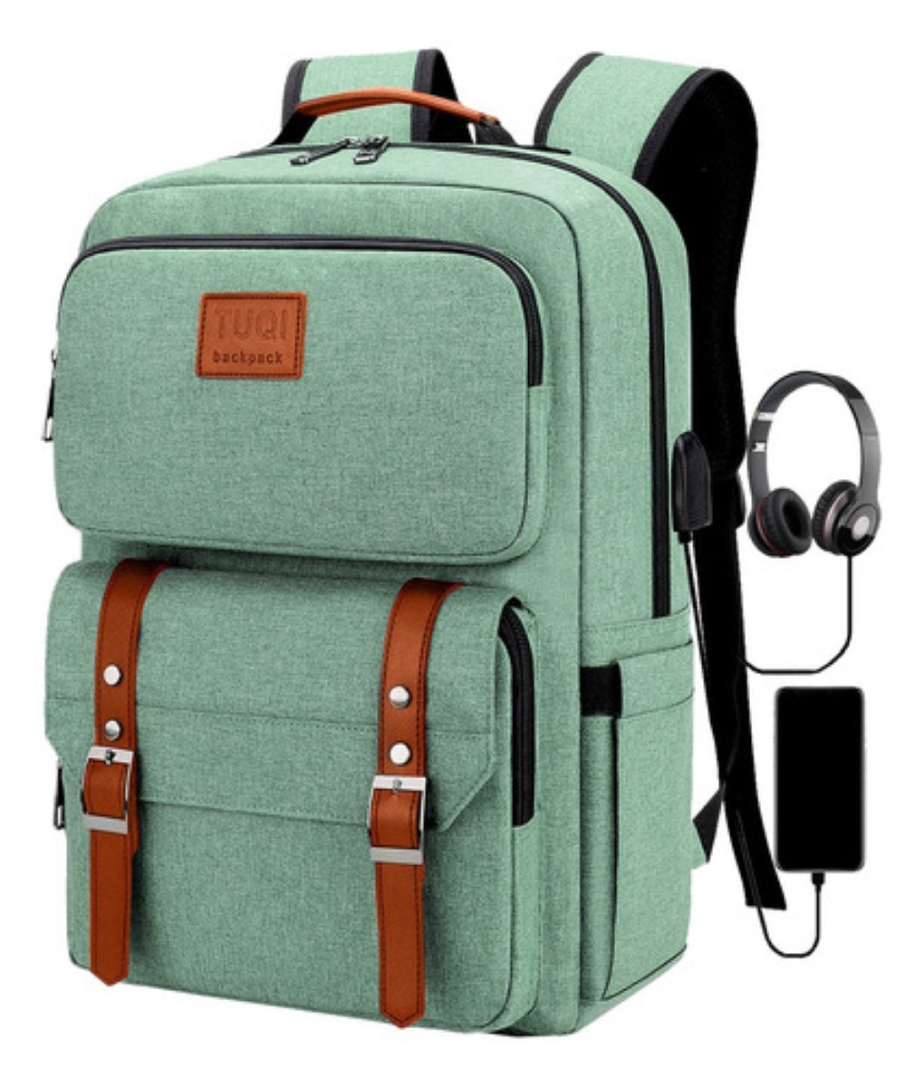 "Mochila Antirrobo Mochila Para Portátil Mochilas De Viaje Verde "