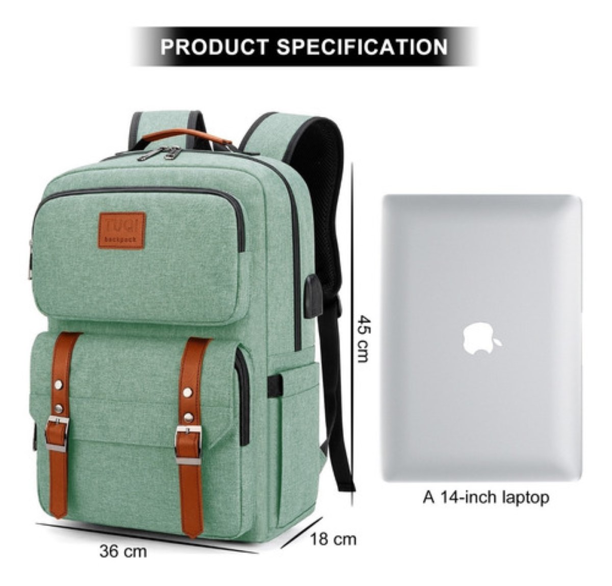 "Mochila Antirrobo Mochila Para Portátil Mochilas De Viaje Verde "