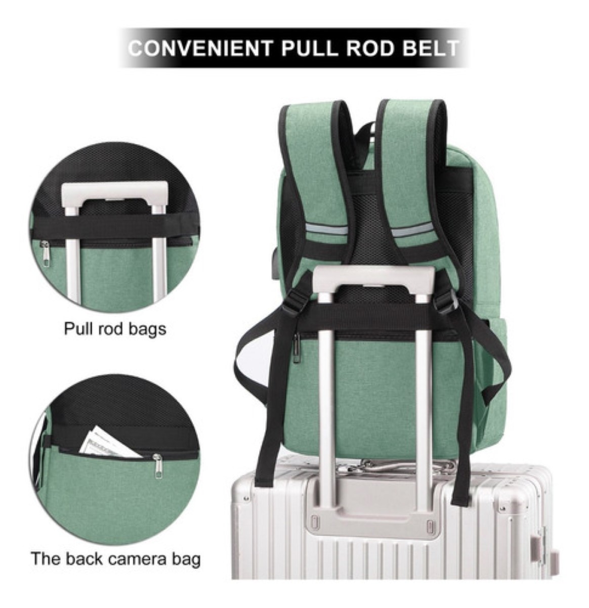 "Mochila Antirrobo Mochila Para Portátil Mochilas De Viaje Verde "