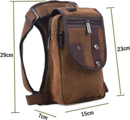 Riñonera Bolso Mochila D Pierna Tactica Militar Lona Vintage.