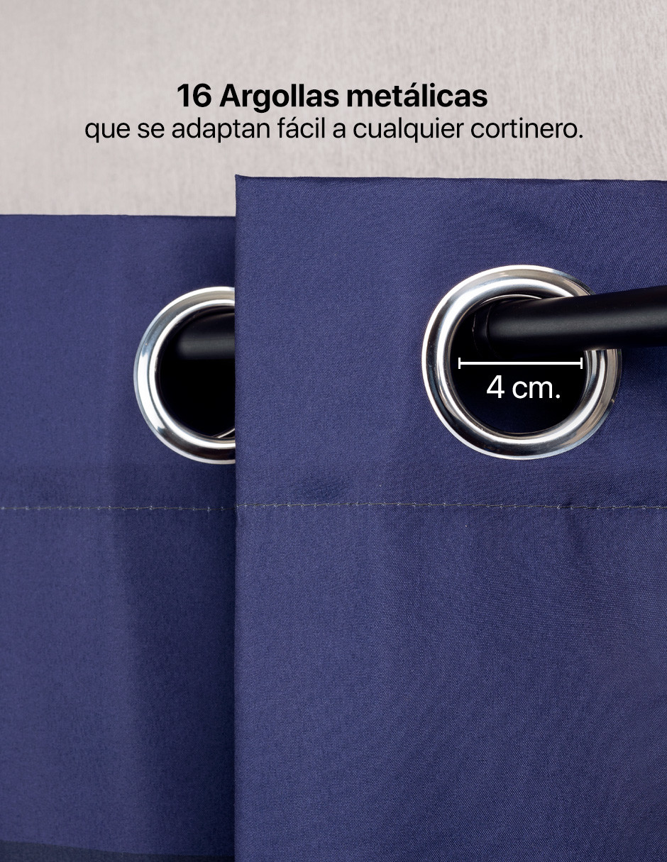 Cortina 3.00 X 2.30m Con Argollas Golfo REAL TEXTIL.