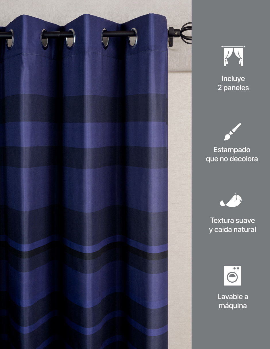 Cortina 3.00 X 2.30m Con Argollas Golfo REAL TEXTIL.