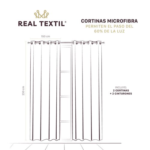 Cortina 3.00 X 2.30m Con Argollas Golfo REAL TEXTIL.