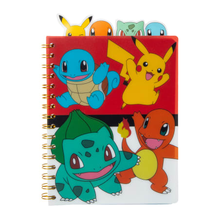 Libreta Cuaderno Anime Pokemon Pestañas 9in