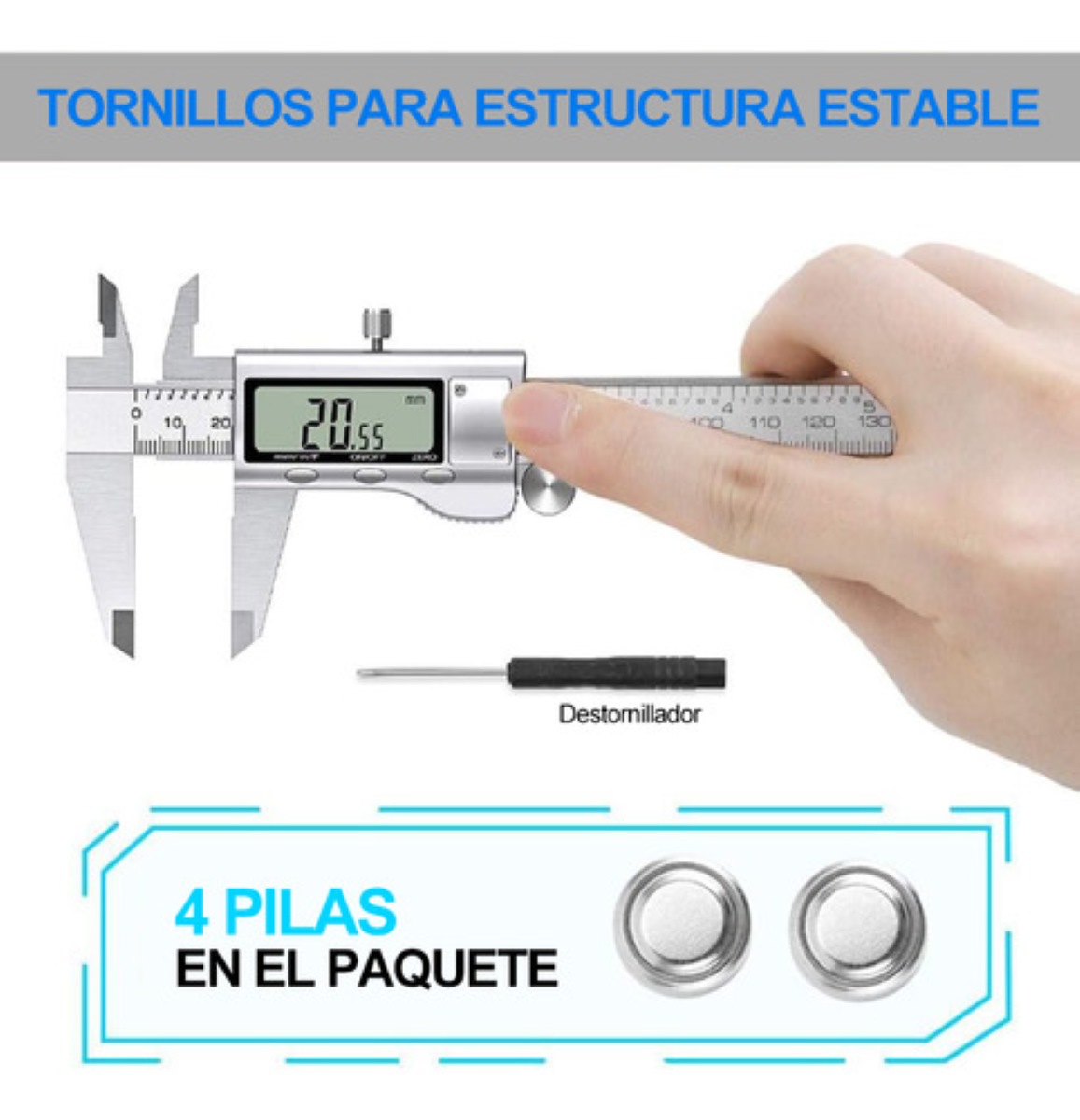 Calibrador Vernier digital profesional toda la estructura metal alta precisión uso industrial 0mm a 150mm Keatronic A150