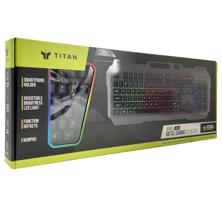 Teclado Titan Gamer Para Juegos Metal LED con Cable para PC
