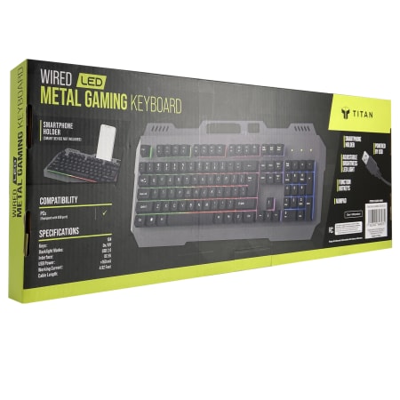 Teclado Titan Gamer Para Juegos Metal LED con Cable para PC