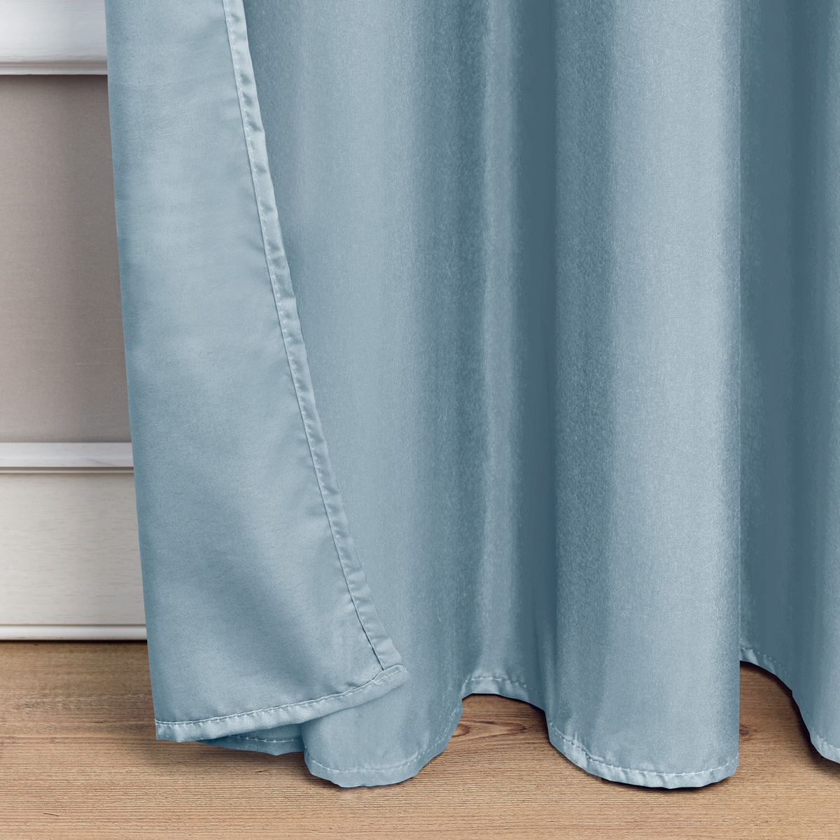 Cortina 2.36 X 1.80m Con Argollas Azul Grisaceo REAL TEXTIL.