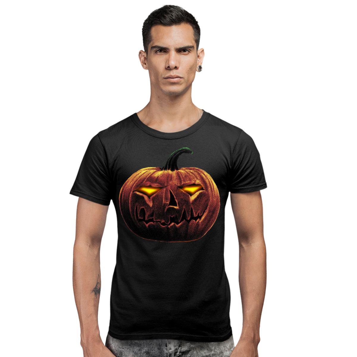 Playera Hombre Ideal Halloween Día de muertos y todo el año Calabaza Calavera 