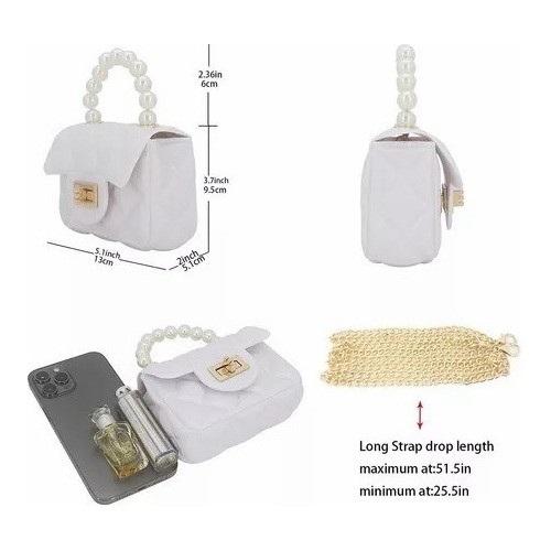Mini Bolsa Para Niña Crossbody Monedero Cute Casual blanco.