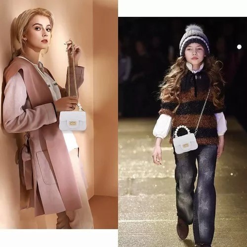 Mini Bolsa Para Niña Crossbody Monedero Cute Casual blanco.